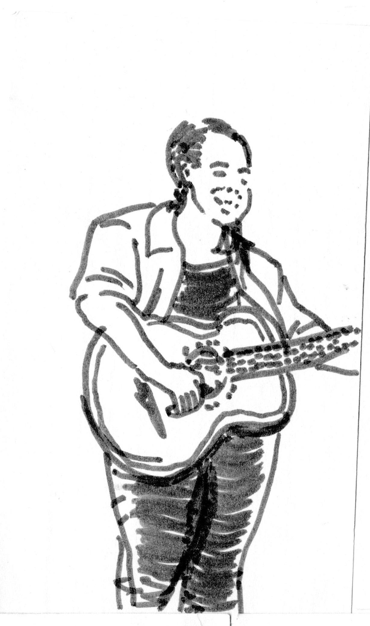 folk music musician acoustic guitar smile marker pen
